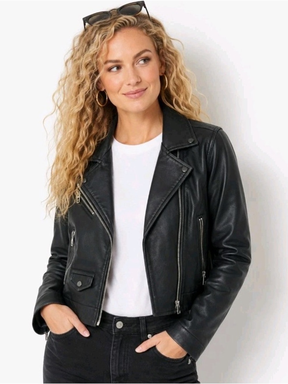 Blank NYC Black Leather Moto Jacket - Women's